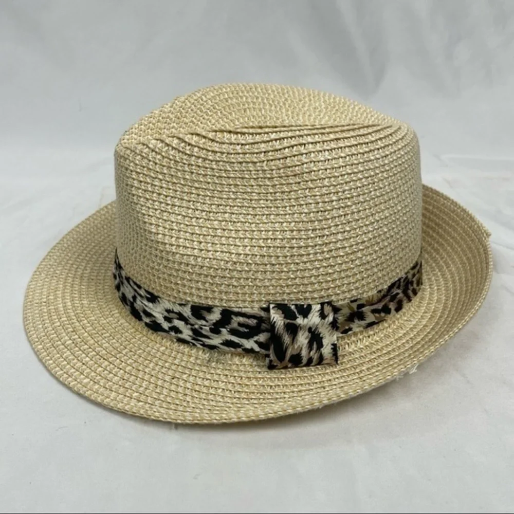 Fedora Hat -Hallhuber | 100% Paper | Tan Animal Print
